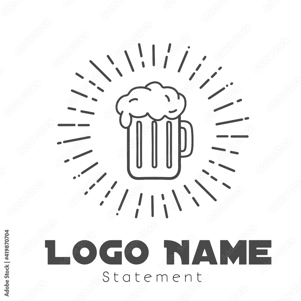 beer logo icon vector template design illustration