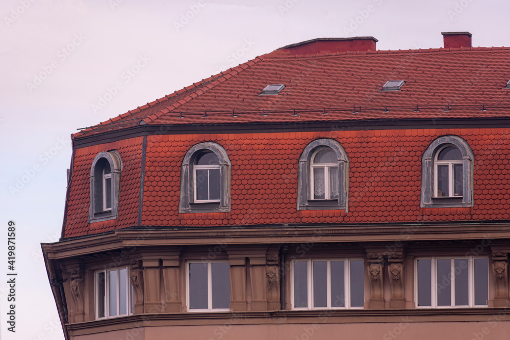 Facade of a building in Zagreb Croatia