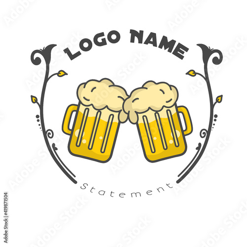 beer logo icon vector template design illustration