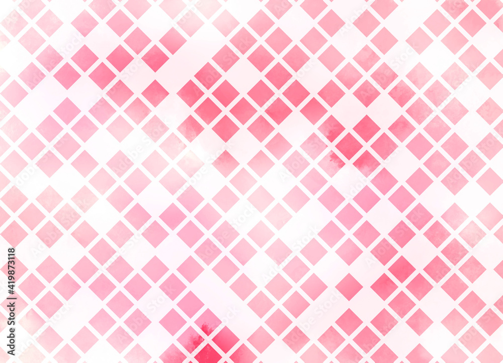 Abstract of lattice on pink watercolor 