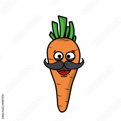 Cute carrot character vector template design illustration