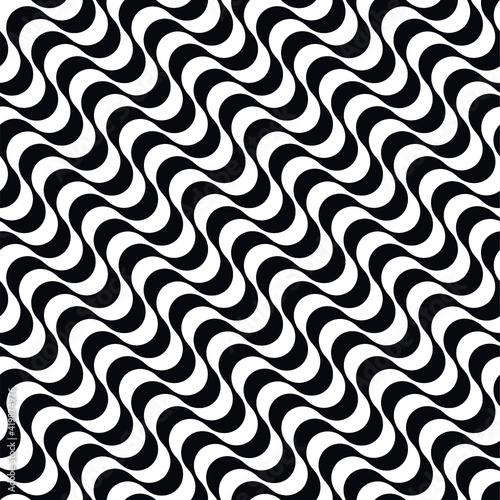 Seamless pattern with Copacabana Beach Sidewalk (diagonal), Vector illustration