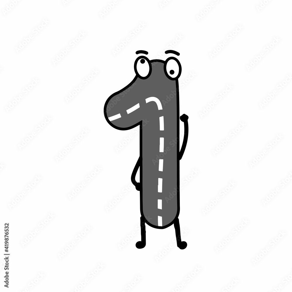 1 number character vector template design illustration 1 number character vector template design illustration
