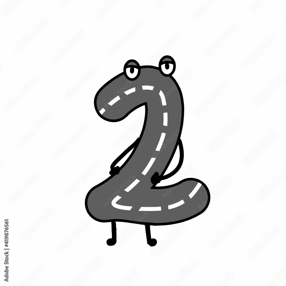 Fototapeta premium 2 number character vector template design illustration