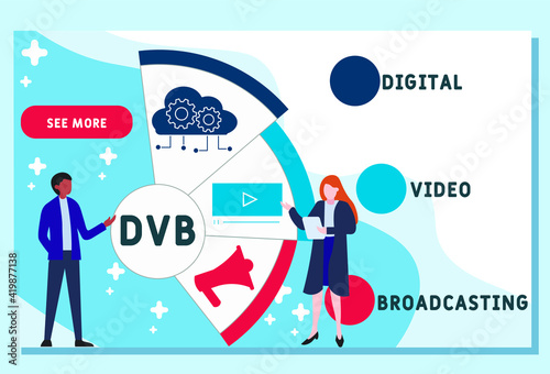 Vector website design template . DVB - Digital Video Broadcasting business concept background. illustration for website banner, marketing materials, business presentation