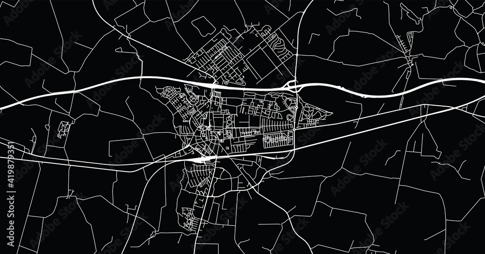 Urban vector city map of Ringstead, Denmark
