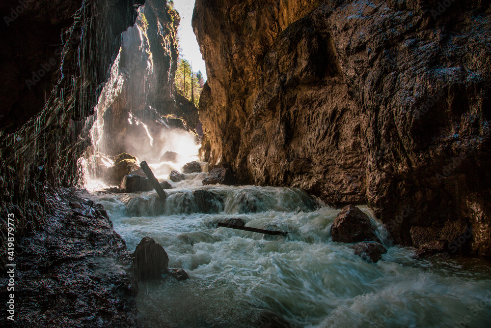 Naklejka premium The Partnach Gorge in Bavaria near Garmisch-Partenkirchen, Germany.