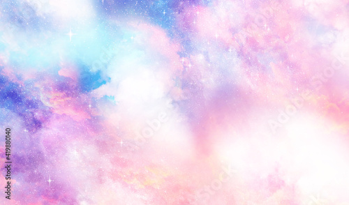Fototapeta Naklejka Na Ścianę i Meble -  Colorful Abstract Clouds Universe Galaxy Outer Space Astronomy Background Wallpaper