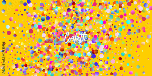 Carnival Confetti Explosion Vector Background. Colorful Circles, Bubbles, Glitter Decoration.
