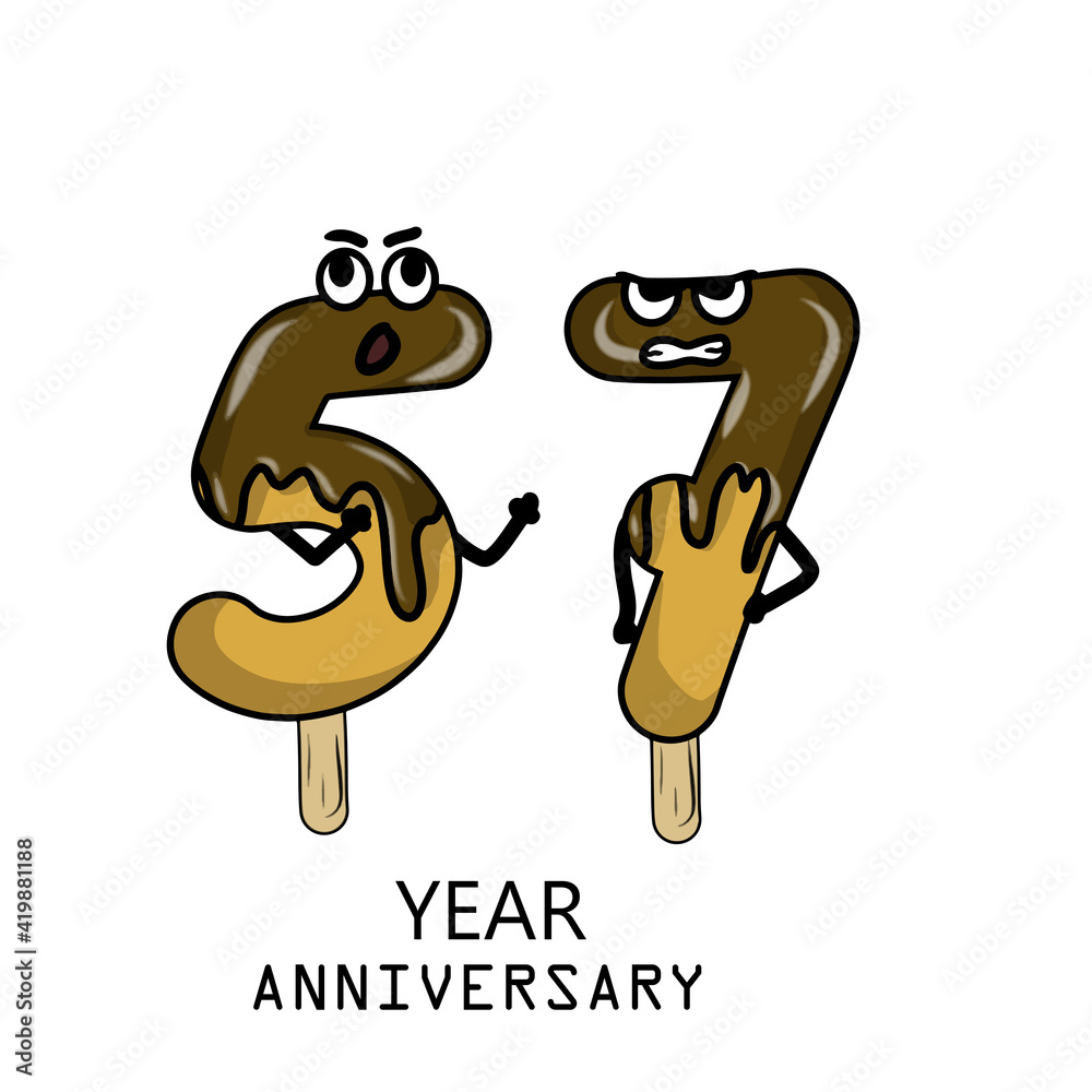 57th year anniversary celebration vector template design illustration 57th year anniversary celebration vector template design illustration