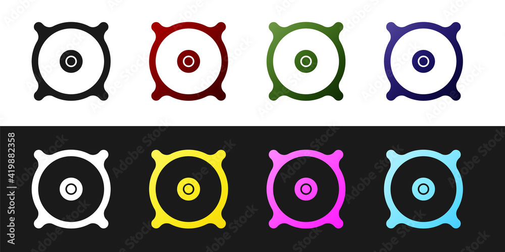 Set Car audio speaker icon isolated on black and white background. Vector Set Car audio speaker icon isolated on black and white background. Vector