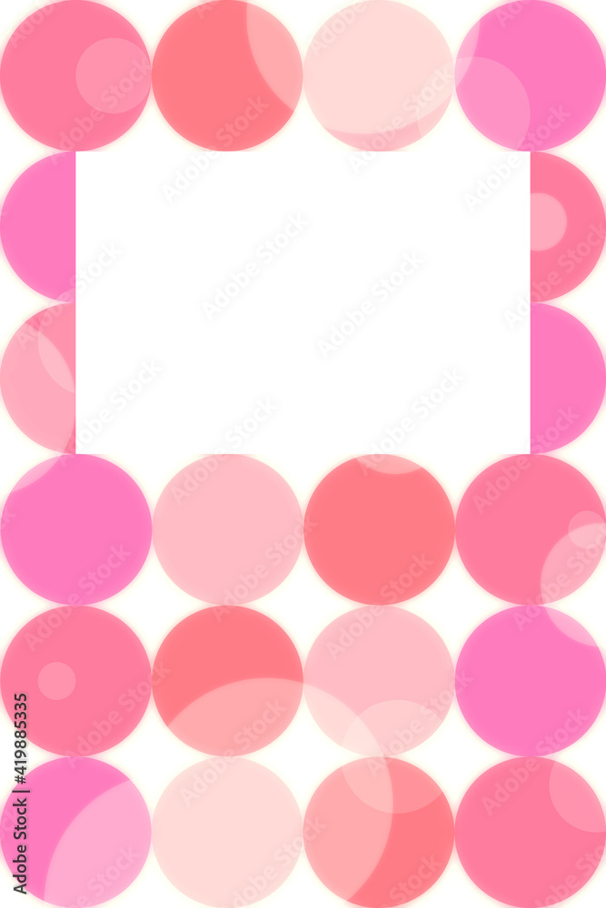 背景素材　フレーム　ピンク　円