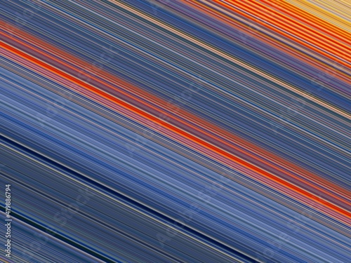 linear diagonal stripes in shades of blue grey and bright orange