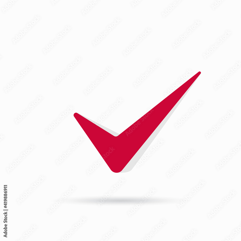 Check mark icon on white illustration Check mark icon on white illustration