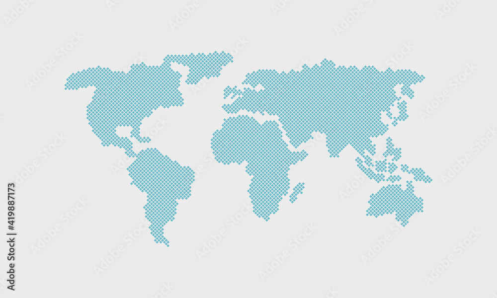 World map is squares dots on white background. illustration vector design.