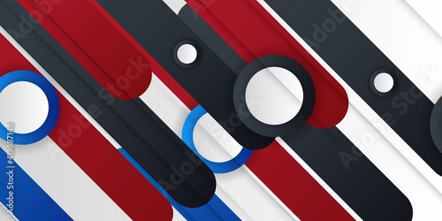 Abstract red black blue grey geometric speed lines white blank space design modern futuristic background vector illustration.
