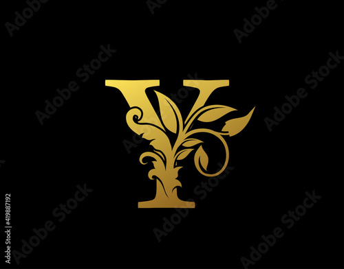 Luxury Y Letter Design. Graceful Ornate Icon Vector Design. Vintage drawn emblem for book design, brand name, business card, Restaurant, Boutique, Hotel.