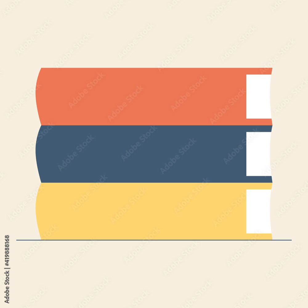 Stack of books icon in cartoon style isolated on white background. Stack of books icon in cartoon style isolated on white background.