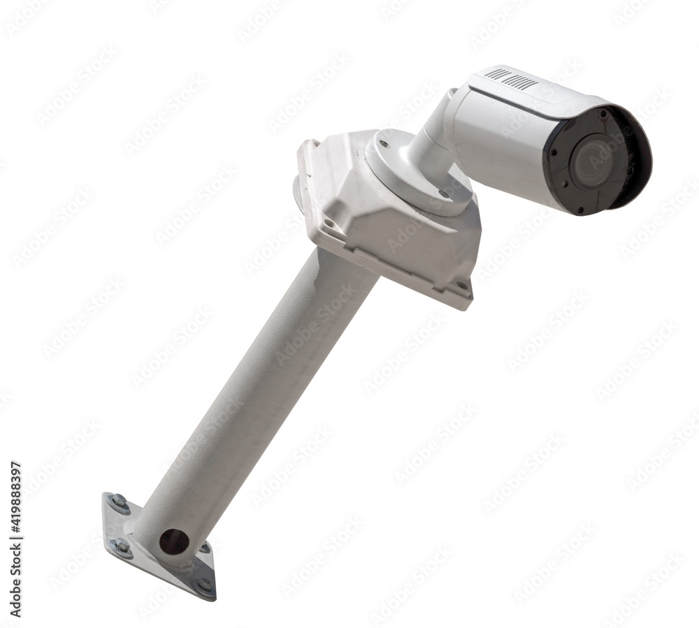 Spherical security camera on white Spherical security camera on white