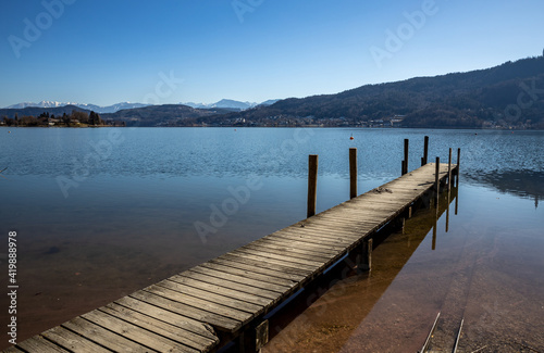 Old boat dock on the Austrian lake Wörthersee