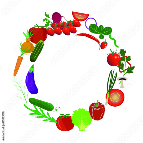 Vegetables healthy design illustration useful for banners   editable colors and scalable to any size