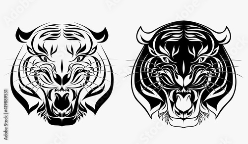 Nice tiger Floral Ornament Decoration Vector.