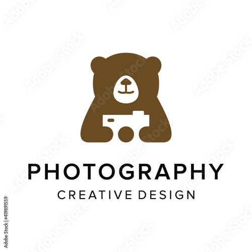 Camera and bear logo design