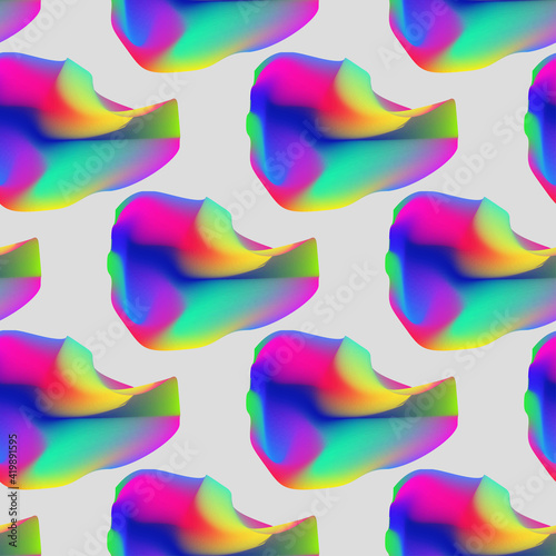 Colorful digital art element. Fine contemporary object in bright vibrant neon colors. Graphic design. Seamless pattern for background or wrapping paper. Vector EPS 10.