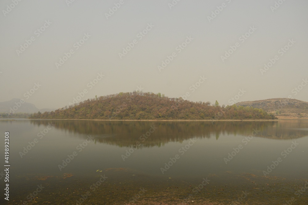murugama dam reservoir view, purulia, west bengal, india
