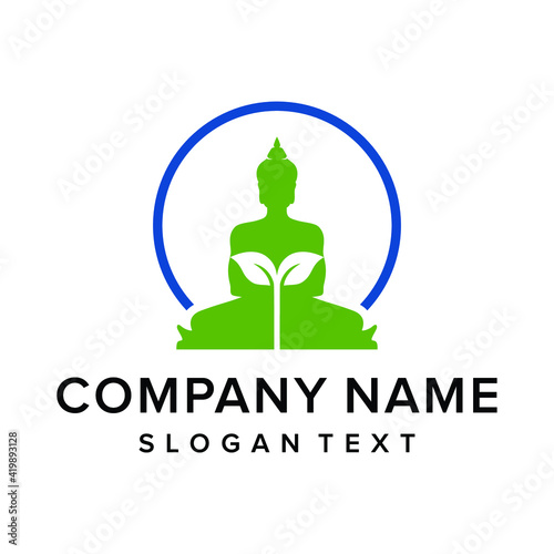 Buddhism with leaf logo