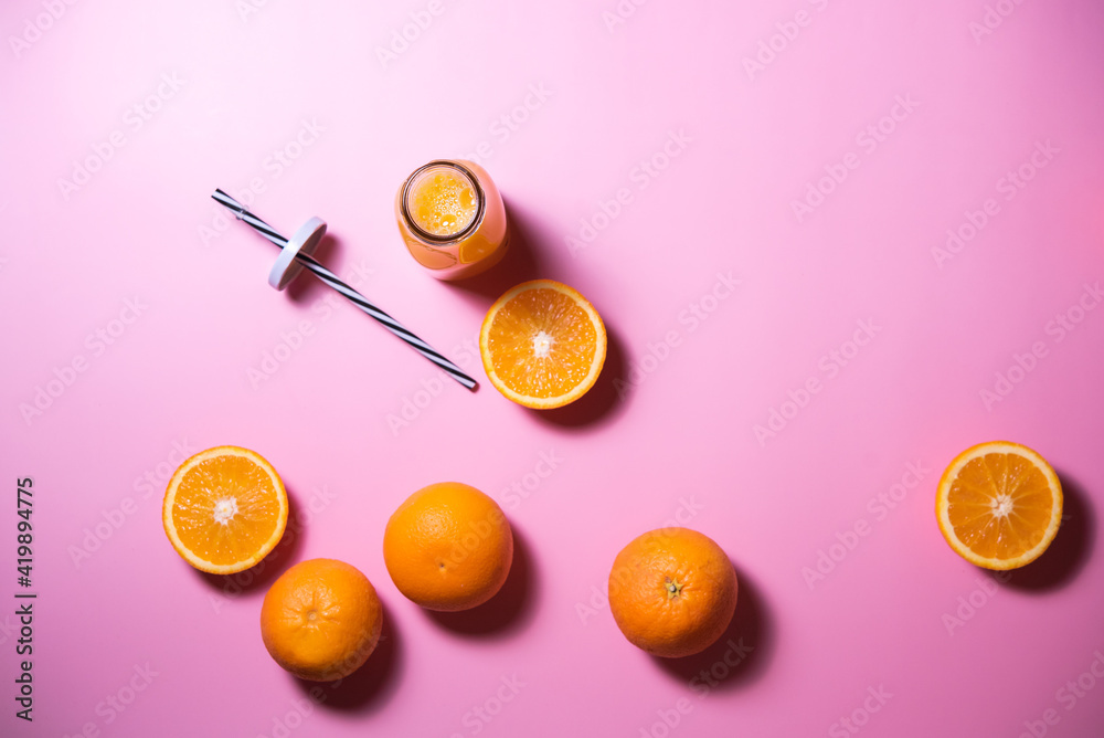 Orange juice in a glass bottle. Orange juice in a glass bottle.