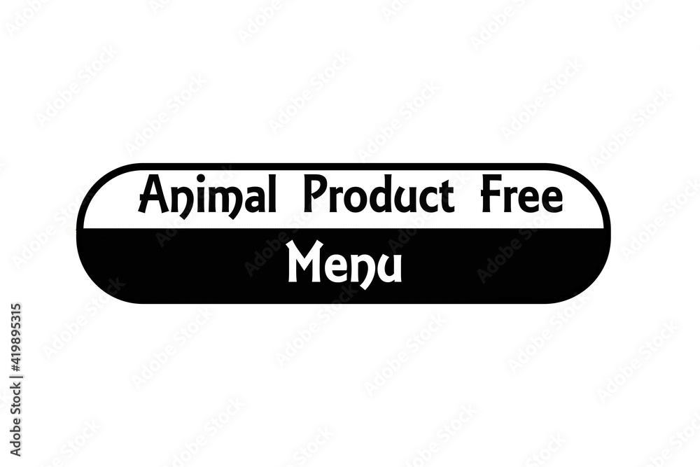 Alternative Diet Stamp Reading Animal Product Free Menu