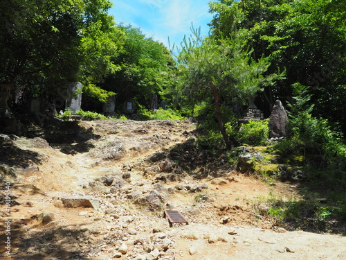 初夏の尾張本宮山の山道