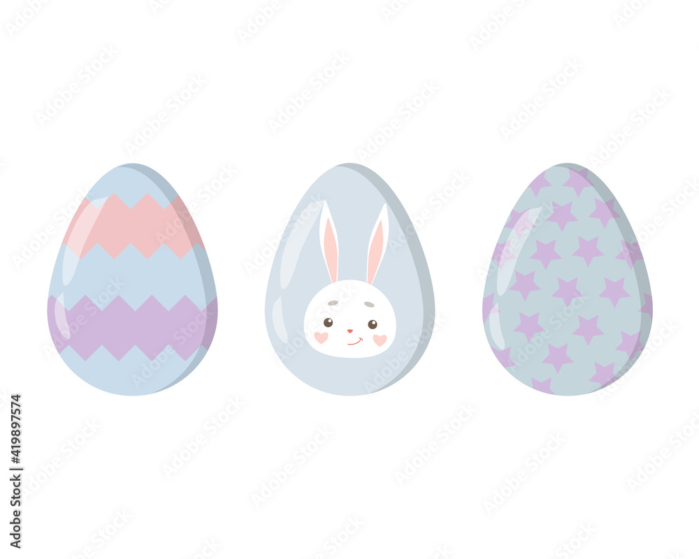 Set of colorful Easter eggs