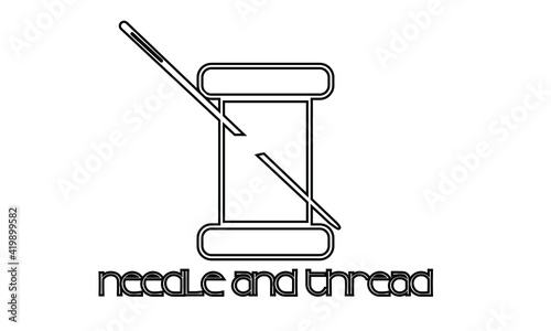 Needle and spool of thread for sewing