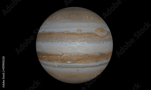 Jupiter. Flying over the surface of Jupiter. 3d rendering.