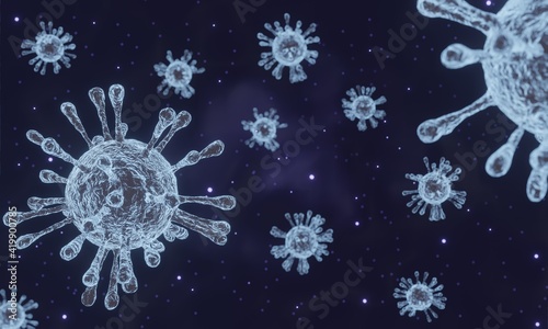Hantavirus, 3D Render.
