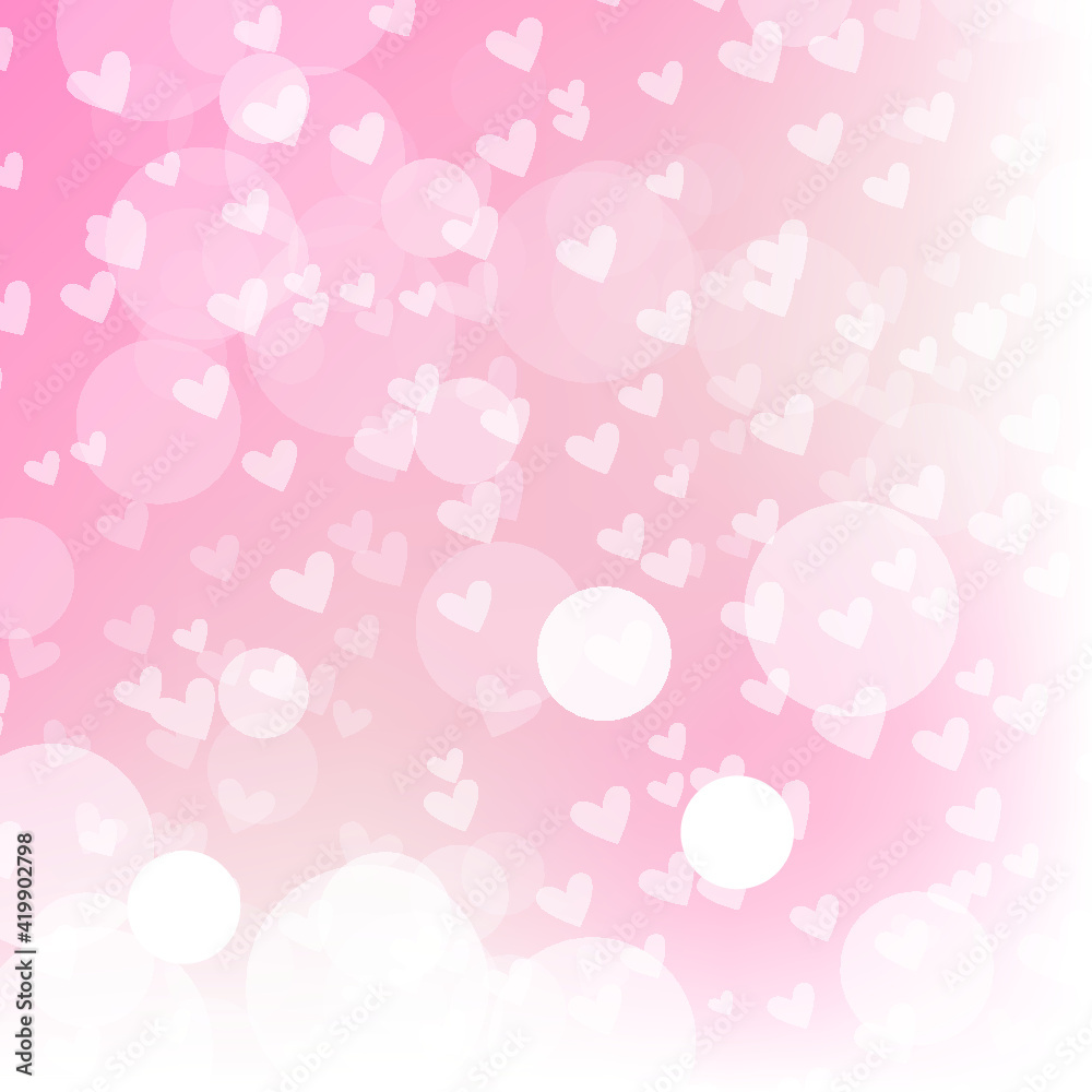 Background graphic bokeh abstract sweet color style white and pink vector love heart valentines day idea design