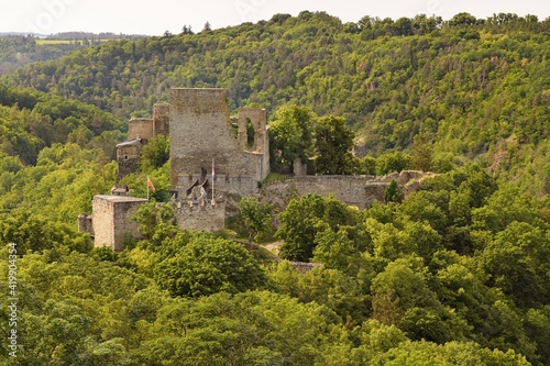 Ruins of Cornštejn castle, Bítov village, south Moravia, Czech republic, 13. 6. 2020