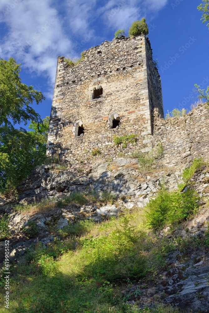 Ruins of Rýzmburk castle, Osek, West Bohemia, 20. 8. 2020