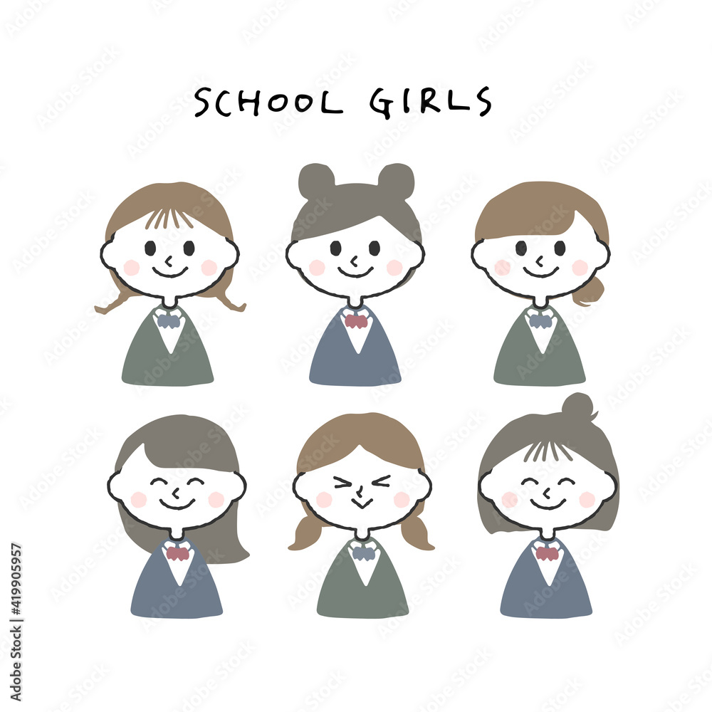 笑顔の女子高生セット