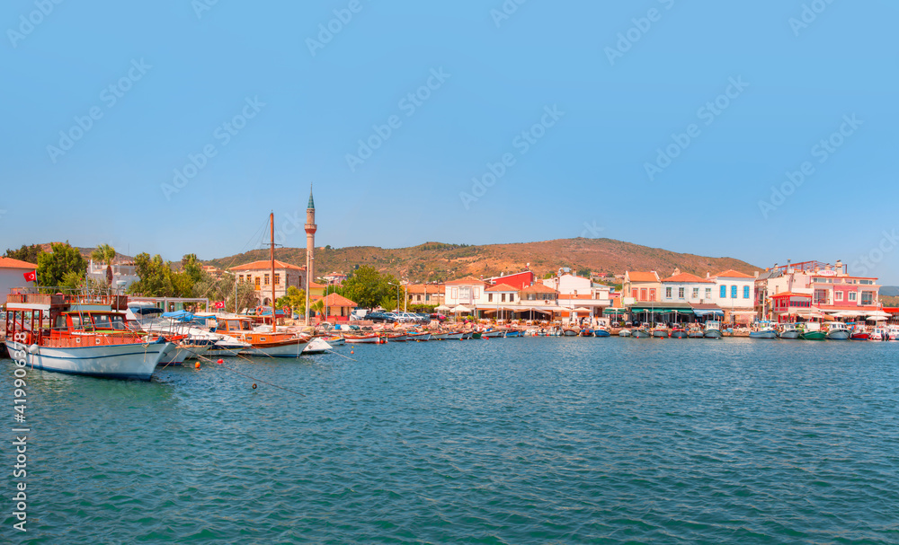 Panoramic view of the small port of Urla - Resort town Urla, izmir