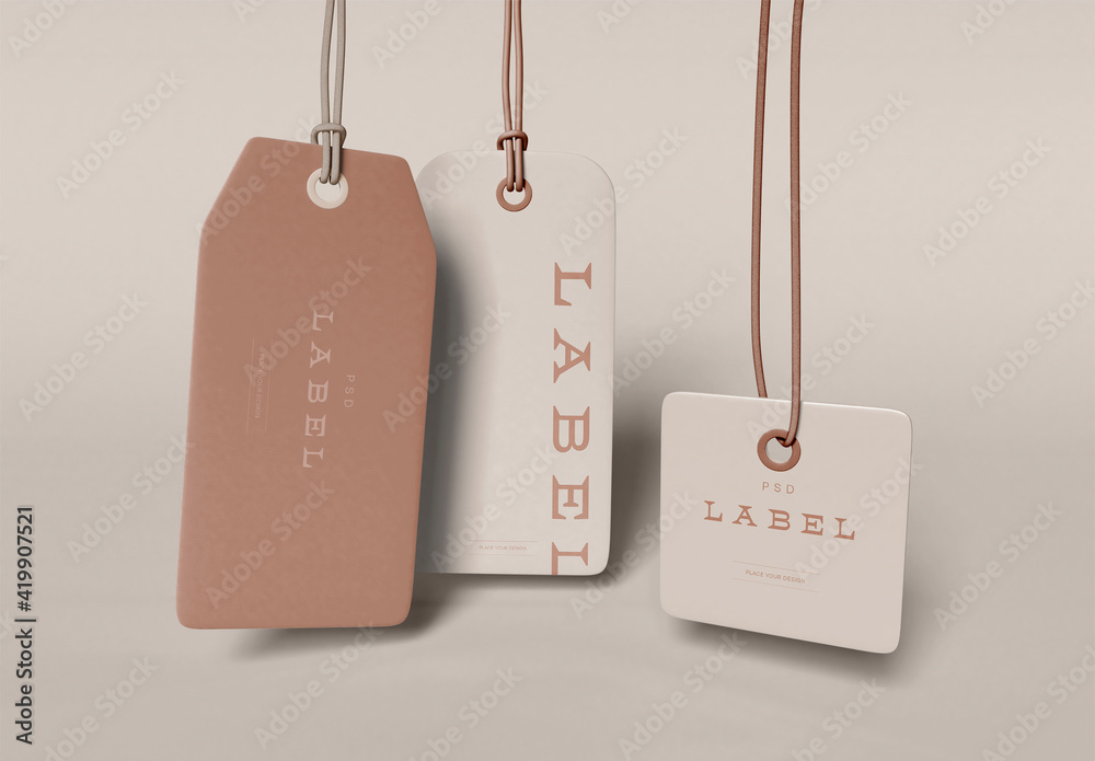 three Labels Mockup Stock Template | Adobe Stock