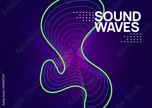Night music flyer. Electro dance dj. Electronic sound fest. Techno trance party. Club event poster.
