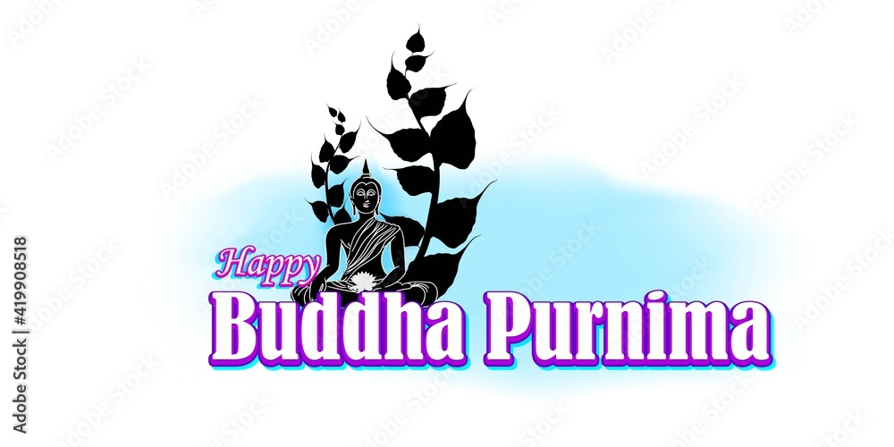vector illustration for Indian festival with text Buddha Purnima means  Buddha Purnima