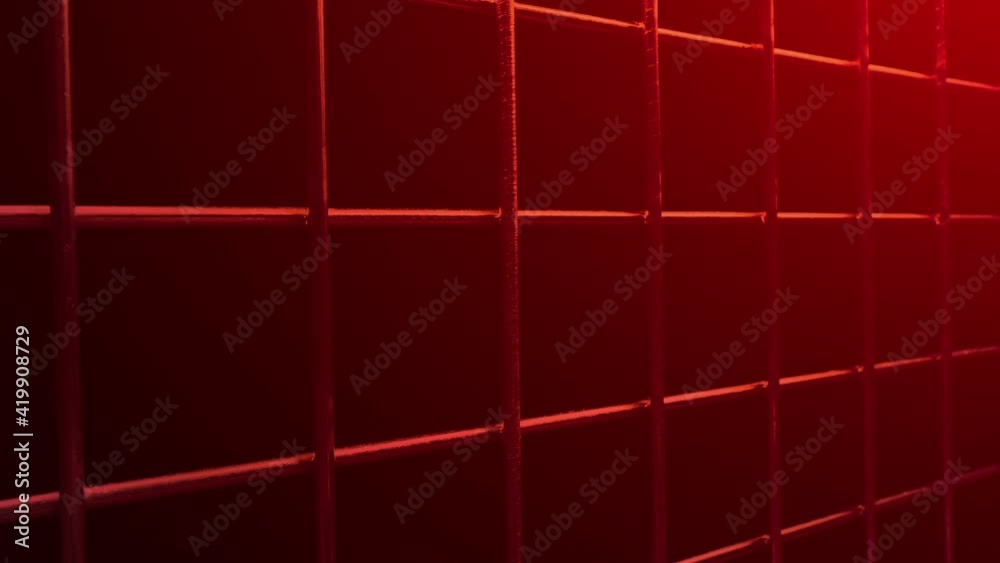Flashing Red Light On Metal Grid Security Firewall Concept Flashing Red Light On Metal Grid Security Firewall Concept