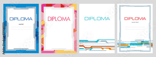 Award diplomas. Design options. Vector graphics