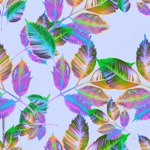 Tropical leaves. seamless stylish fashion pattern. Modern exotic design for paper, cover, fabric, interior decor and other users..