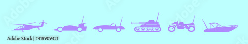 set of transportation remote control toys cartoon icon design template with various models. vector illustration isolated on blue background