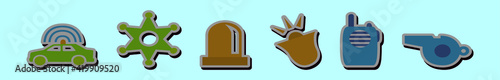 Fotografie set of police cartoon icon design template with various models